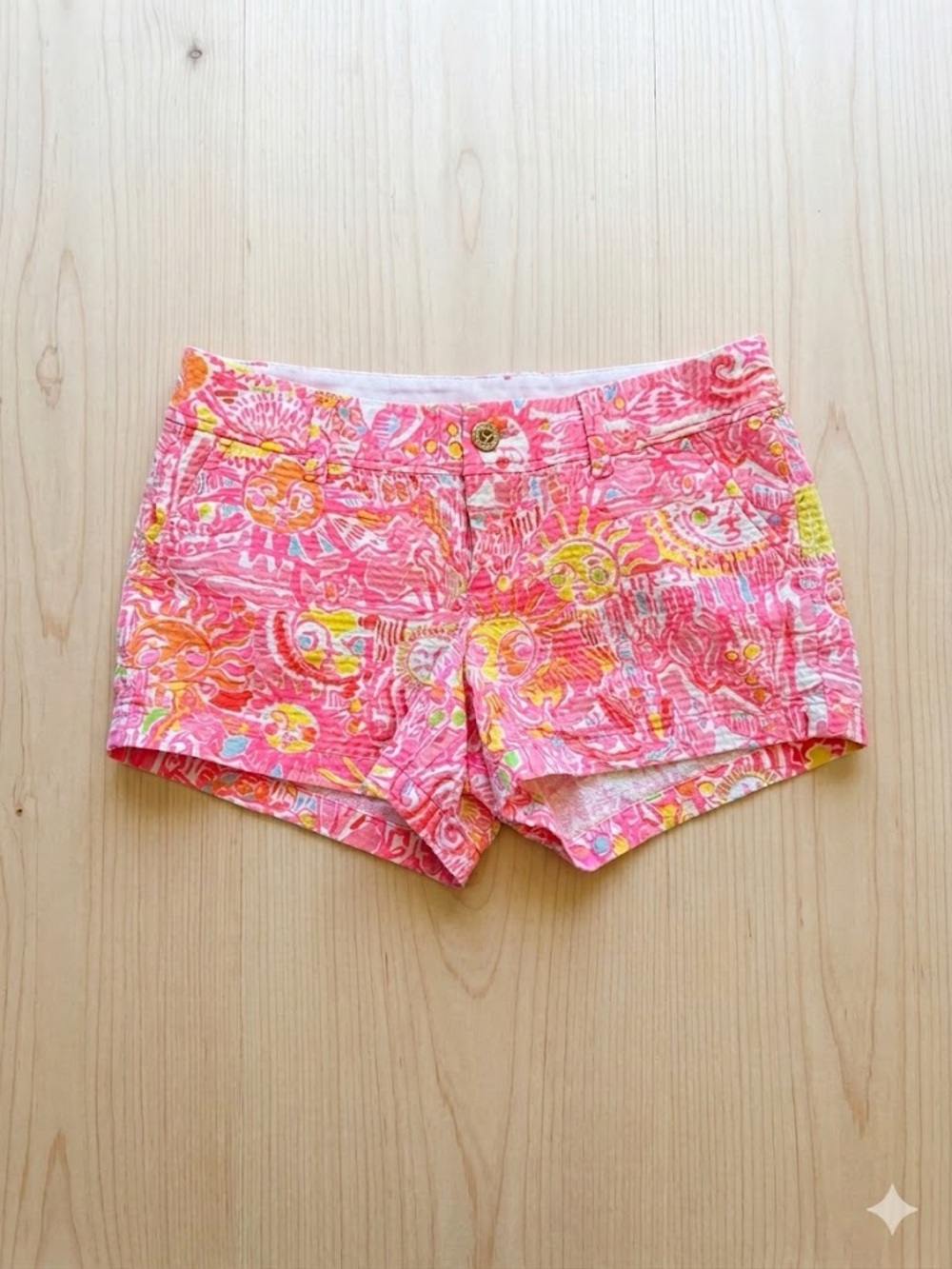 Lilly Pulitzer Women's Pink and Orange Printed Callahan Shorts sz 8